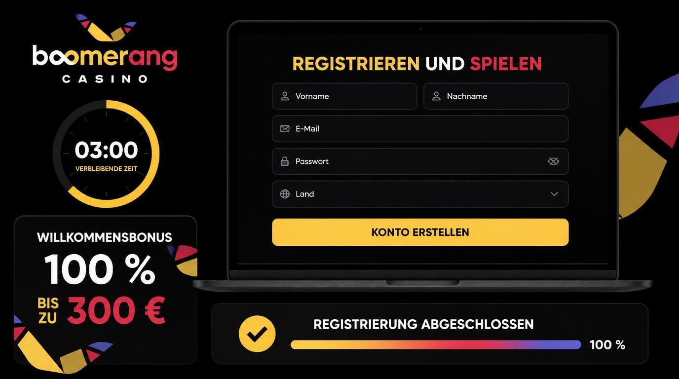  Eine Uhr, Registrierungsformular und Bonusanzeige in einem Bild. 
